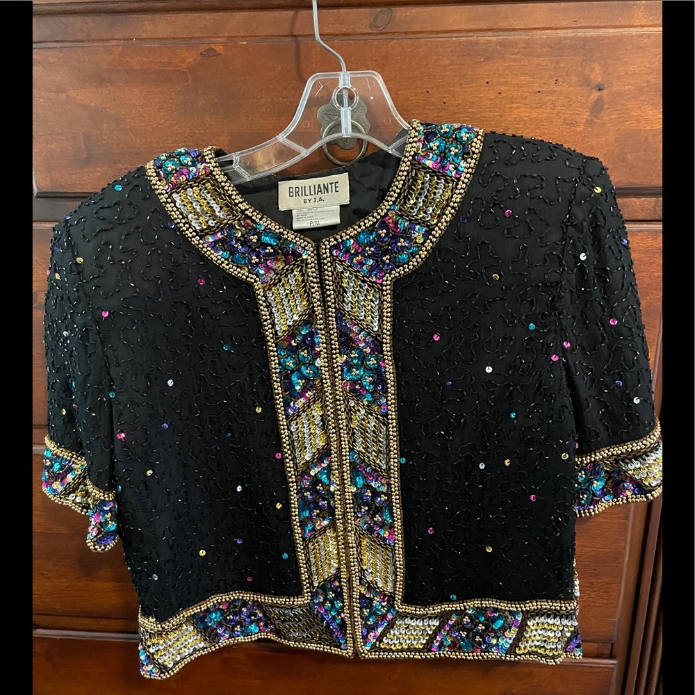 Beaded and sequined jacket